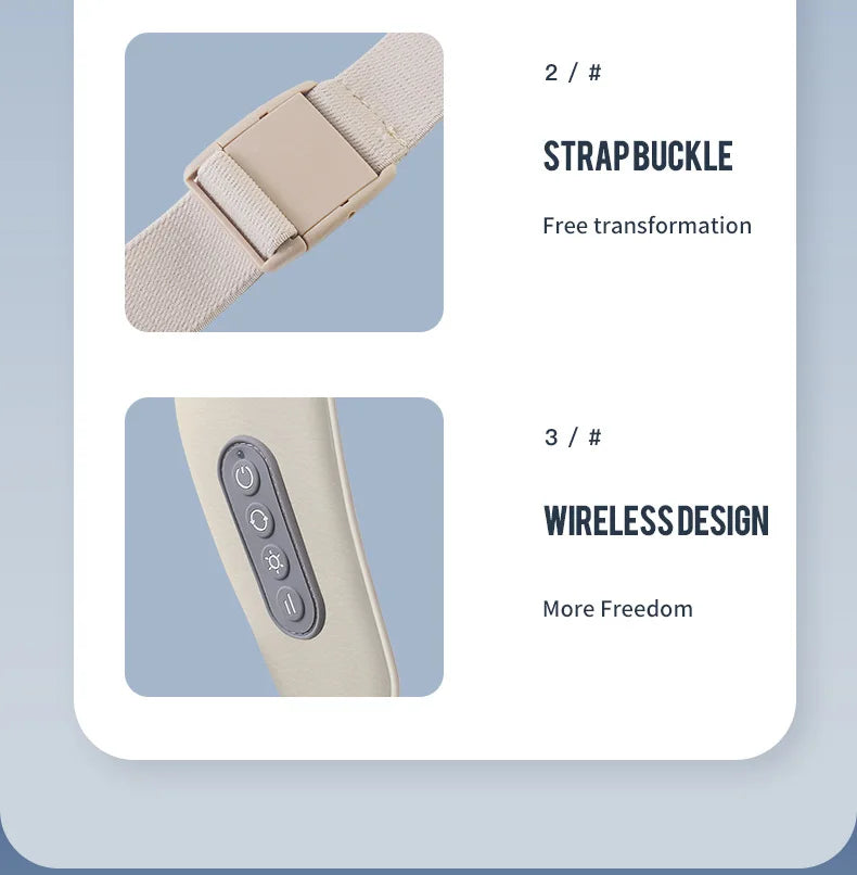 Showlu Smart Electric Deep Tissue Neck and Shoulder Massage Shawl, showing the heated, wrapped massage shawl on a person.