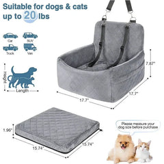 Pet Car Seat Kennel Puppy Cat Out Seat Mat Removable Washable Anti-Slip Base Front and Rear Row Dog Out Safety Seat Travel Nest
