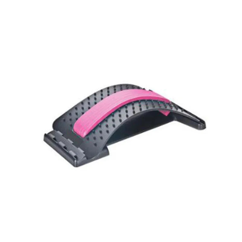 LAAOVEC back stretcher with 3-level lumbar support and spine massage board for lower back relief and posture improvement.