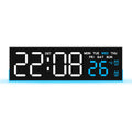 Showlu Smart LED digital alarm clock with mood light, temperature display, and sleek design for modern bedroom decor.