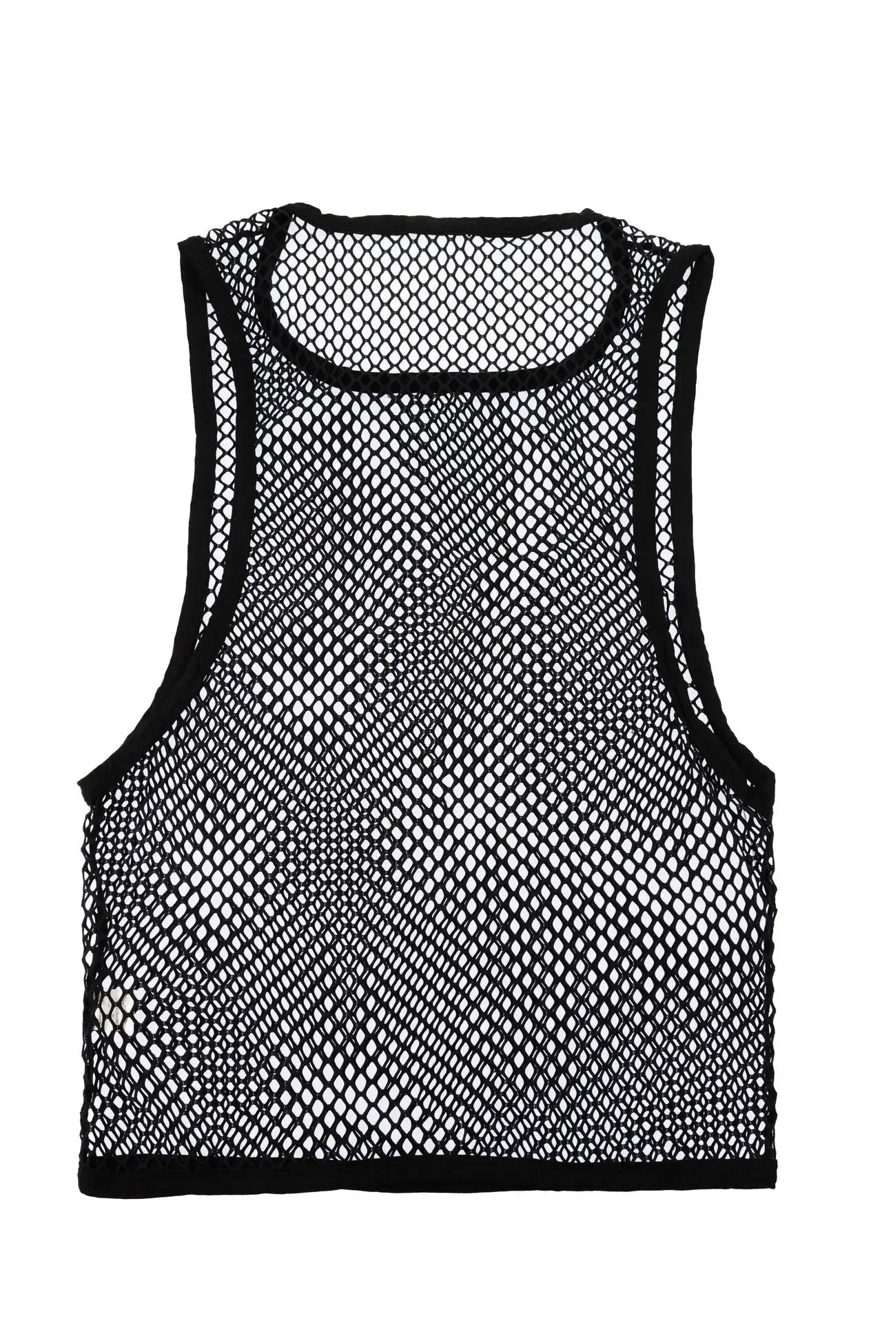 Men's bodybuilding gym tank top by Showlu Fashion, sleeveless mesh undershirt for fitness and workout training.