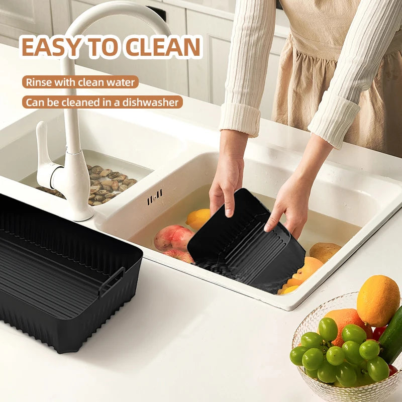 Showlu Smart General silicone air fryer basket with vented design for easy cooking and cleaning.