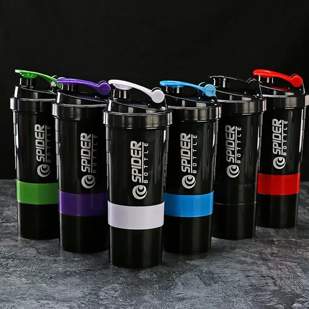 Showlu Fashion Store FEB.WIND protein shaker bottle with 3-layer large capacity mixing cup, featuring a sleek design and durable construction.