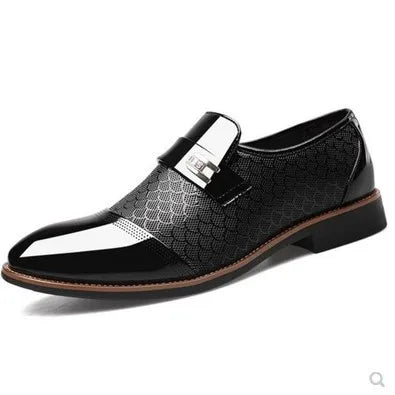 Men's leather Oxford dress shoes by Showlu Fashion Store, featuring a classic design and non-slip sole, ideal for business attire.