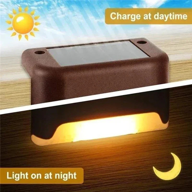 Solar waterproof deck step lights from Showlu Smart General, showcasing sleek, energy-efficient lighting for outdoor steps.