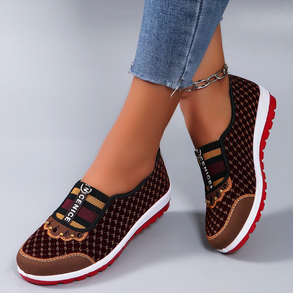 Women's breathable mesh flat sneakers by Showlu Fashion Store, casual summer shoes with lightweight mesh design.