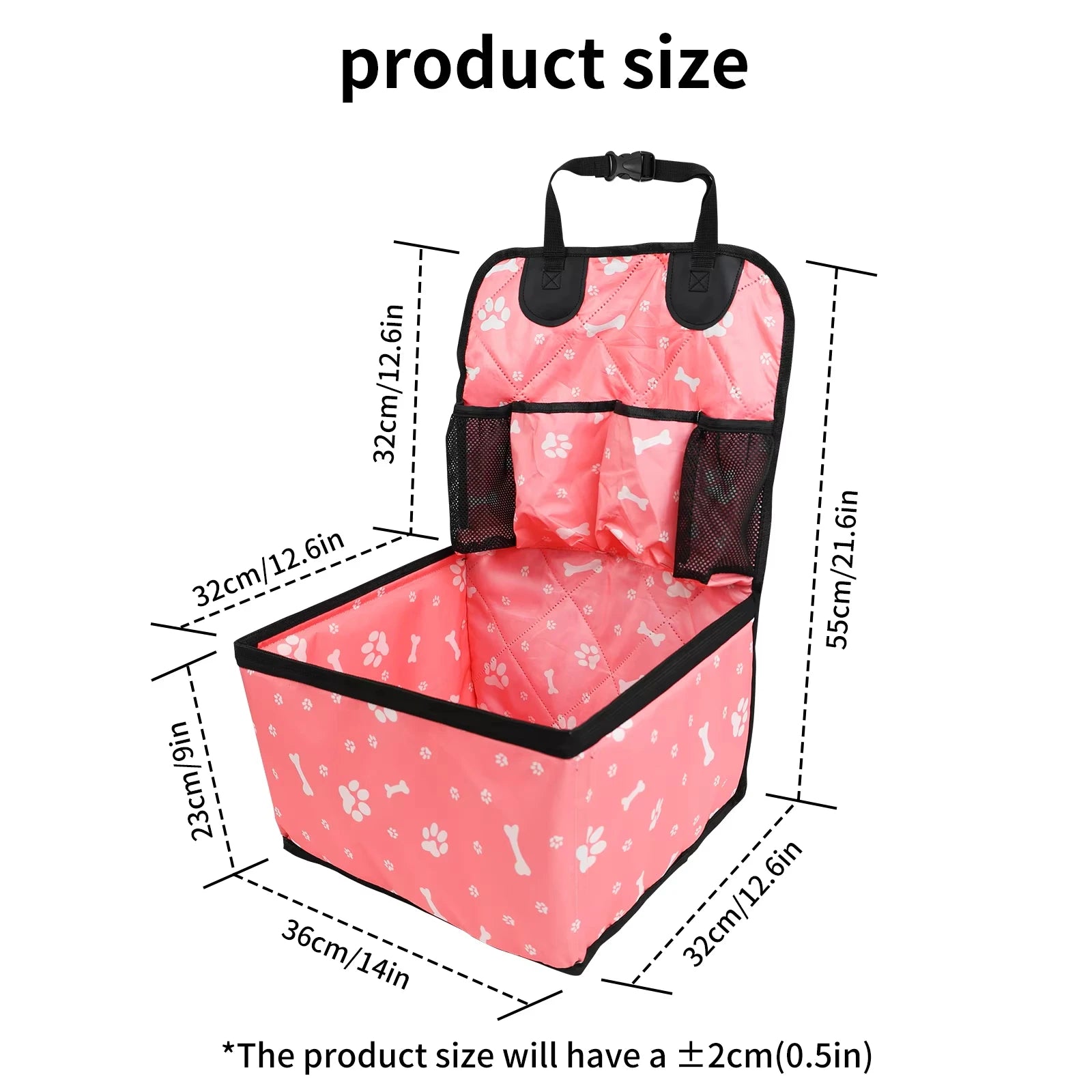 Showlu Fashion Store PaiPaitek dog car seat with durable, scratch-proof booster and convenient pockets, designed for pet comfort and safety.
