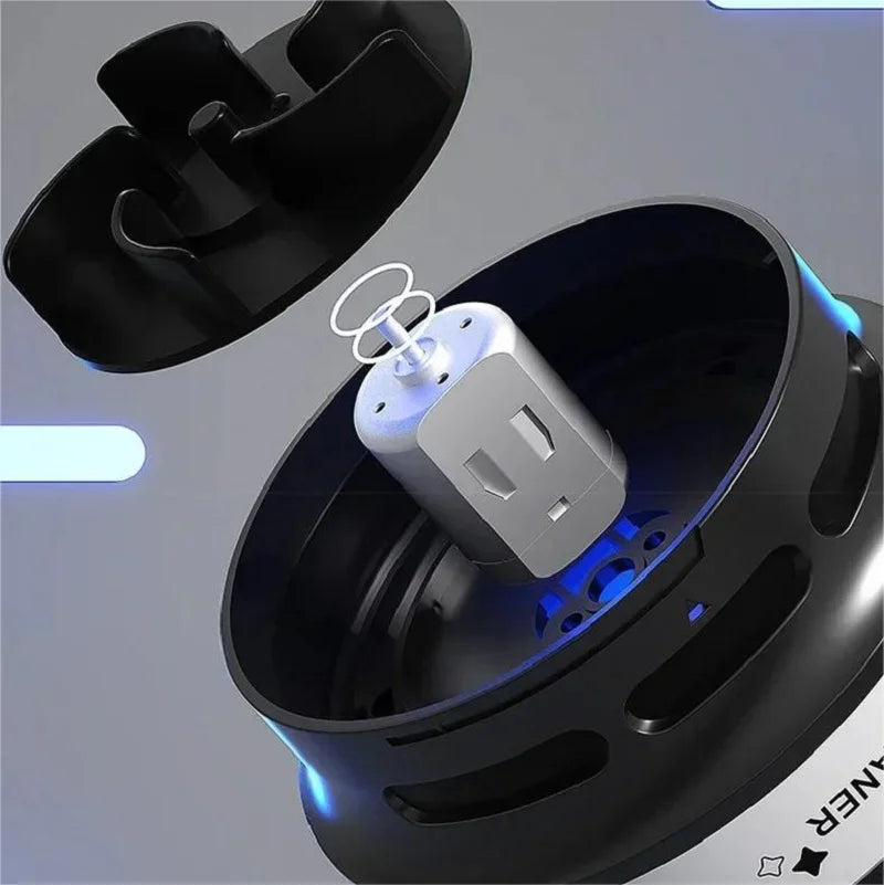 Mini USB robot desk vacuum by Showlu Smart General, compact cleaning device with robot design for desktop dust removal.