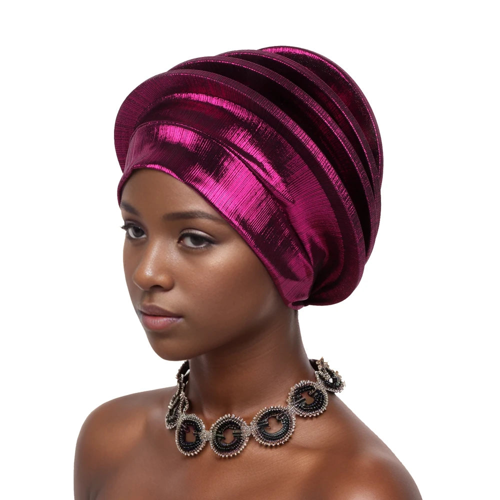 Elegant Spiral Beret for Women Afrcian Lady Head Wraps Female Berets Turban Nigeria Headpiece Wedding Party Gele