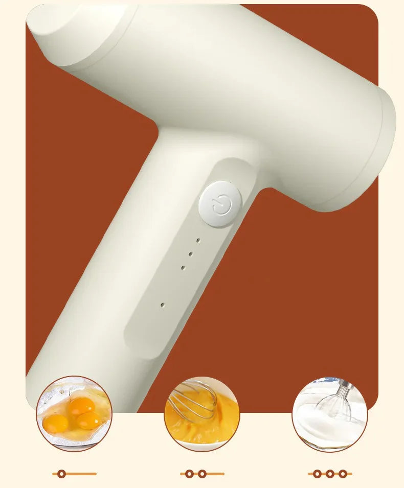 Showlu Smart General electric egg beater with stainless steel beaters and ergonomic handle for easy mixing and whipping.
