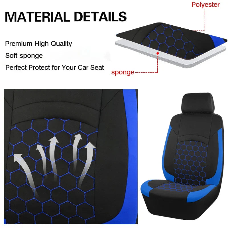 Universal football pattern car seat covers by SHOWLU FASHION STORE, polyester, four-piece set, designed for car interior protection.