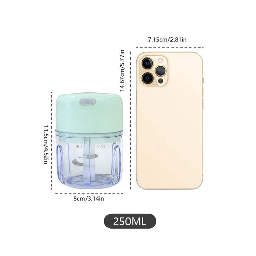 Mini rechargeable garlic chopper and meat grinder by Showlu Fashion Store, compact kitchen tool for crushing garlic, nuts, and more