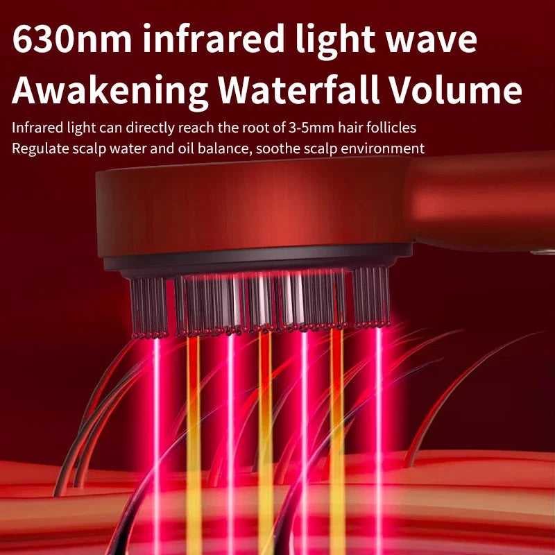 Showlu Smart General red light scalp massager hair growth comb with ergonomic handle and multiple massage nodes for stimulating scalp health.
