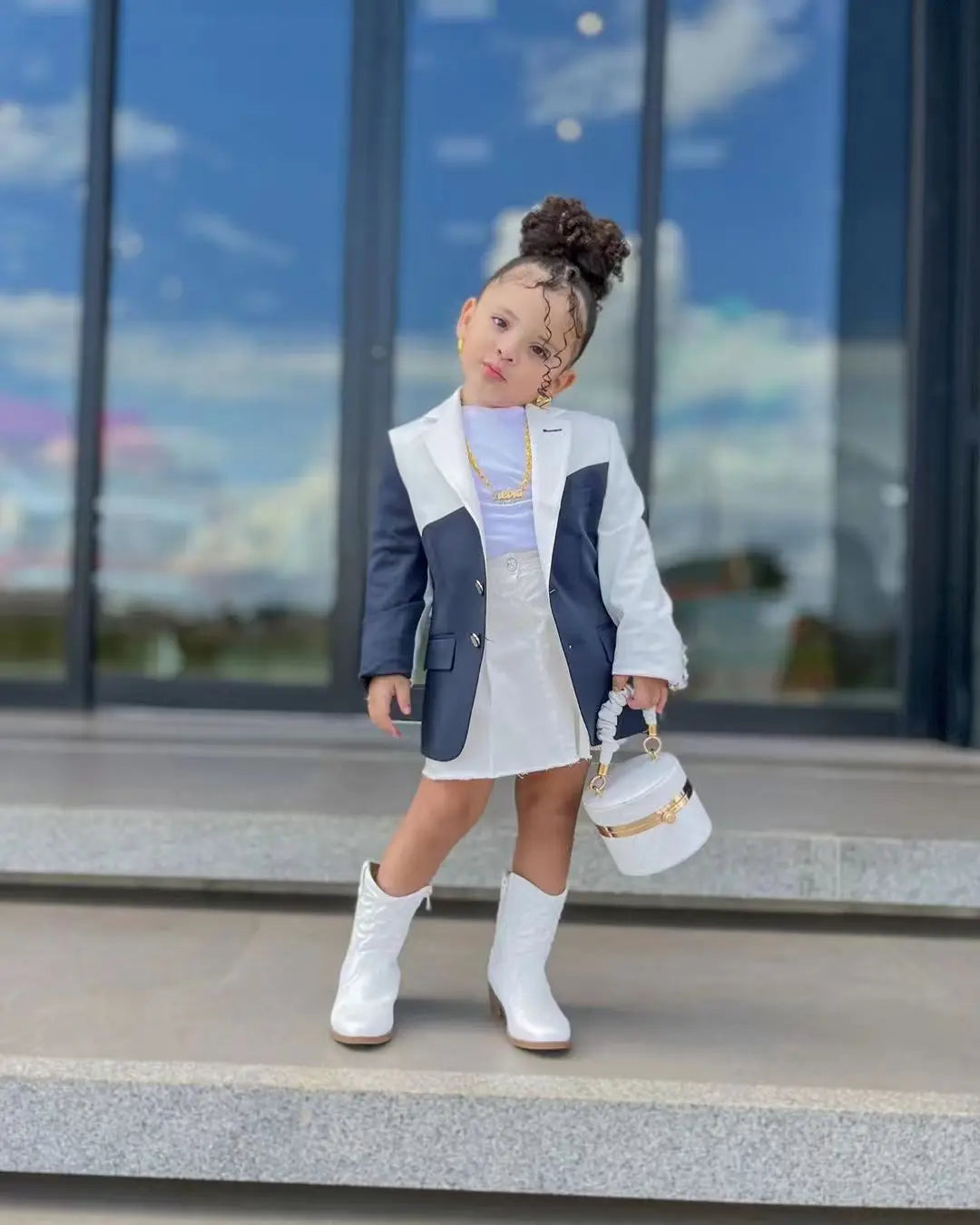 Autumn Winter Baby Girls Clothes Girl Blazer Jackets Coats Long Sleeve Children's Clothing Girl Button Blazer Coats For 3-8 Year