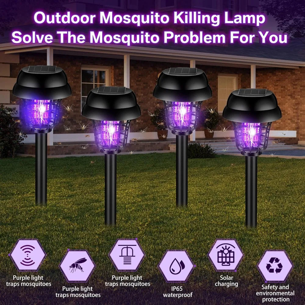 Showlu Smart Solar Bug Zapper with two light modes for outdoor mosquito control, featuring a sleek design and solar-powered efficiency.