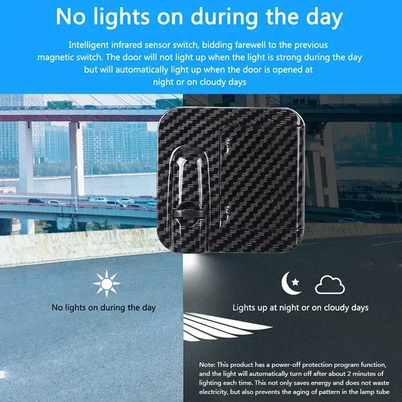 Showlu Smart General car door logo projector displaying illuminated car brand logo on the ground at night