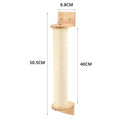 Wall-mounted cat climbing rope and wooden sisal scratching post by Showlu Fashion Store, designed for feline play and scratching.