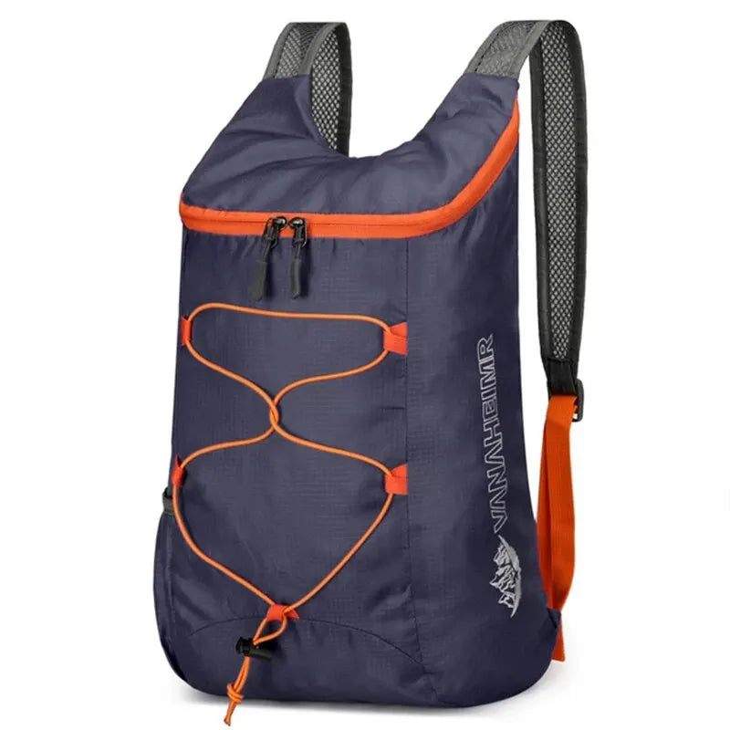 Showlu Fashion multifunctional outdoor folding backpack made of lightweight waterproof nylon, ideal for camping, hiking, and travel.