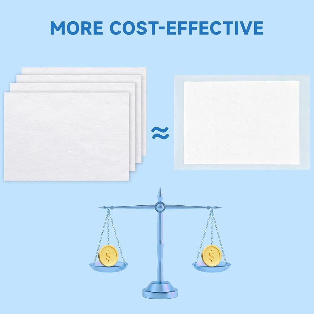 100PCS dog urine absorbing paper pads for quick-dry pet absorbent and urine control, ideal for pet diapers and training.