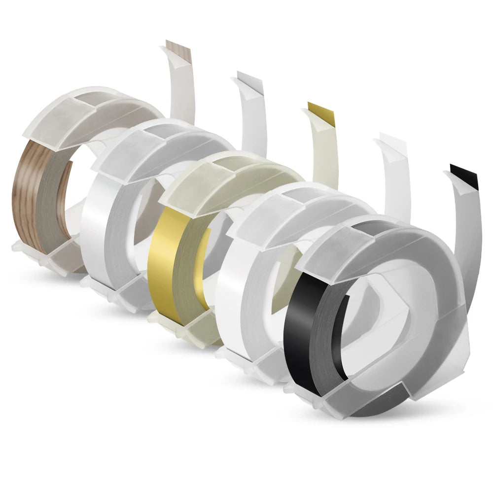 Showlu Smart General manual embossing label maker with 3D tape printer, 9mm wide for creating custom embossed labels.