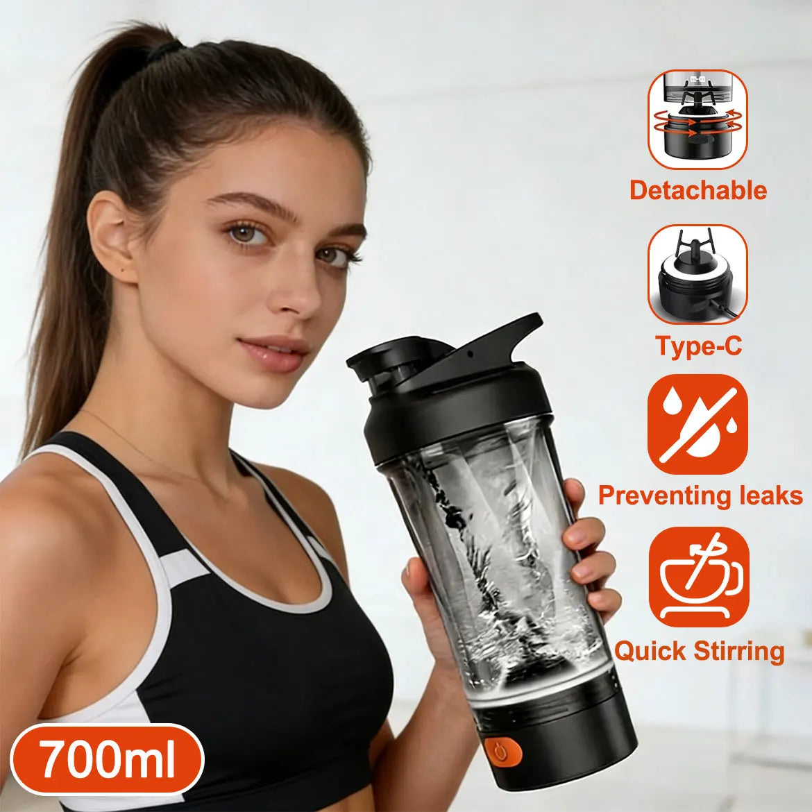 24.64oz Electric Automatic Protein Shaker Bottle with Type-C Charging