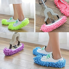 1-5 Pairs of Washable and Reusable Microfiber Mop Slippers,Dust-Repellent and Easy-to-Clean Shoes Cover for Bathroom and Bedroom