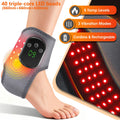 Electric heating ankle massager with LED lights, vibration therapy, and ankle brace for foot and wrist pain relief.