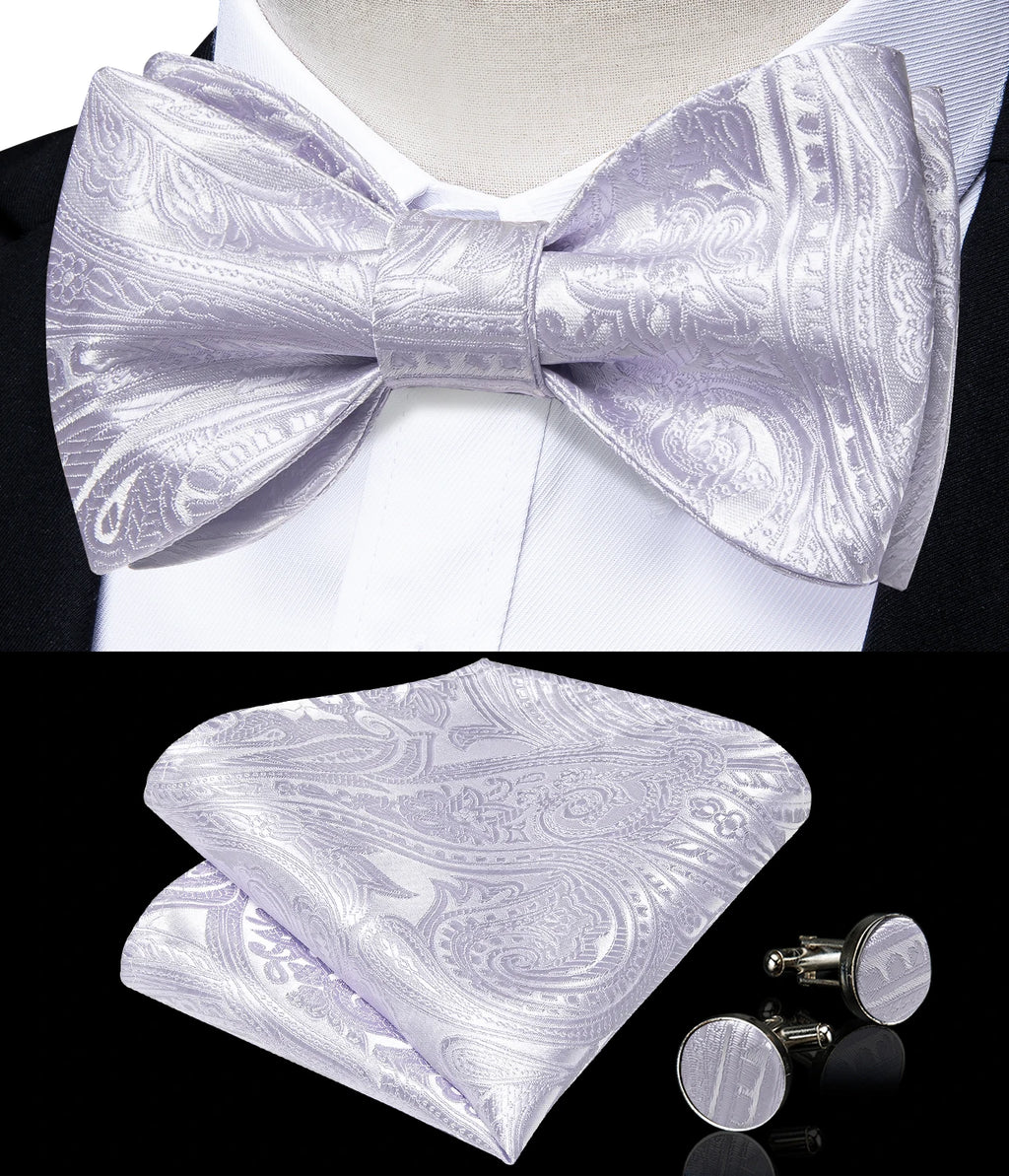 Brand New Men's Bow Tie Teal Green Blue Paisley Floral Silk Bow Tie Wedding Party Butterfly Bowknot Men Tie Accessories DiBanGu