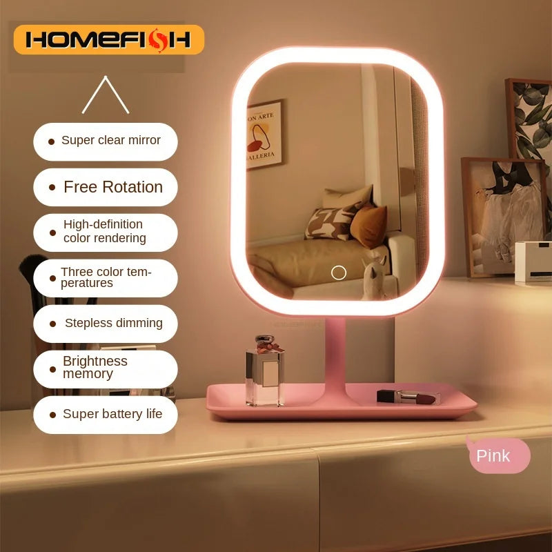 Showlu Smart LED Vanity Makeup Mirror with high-definition lighting and sleek design for precise beauty application.