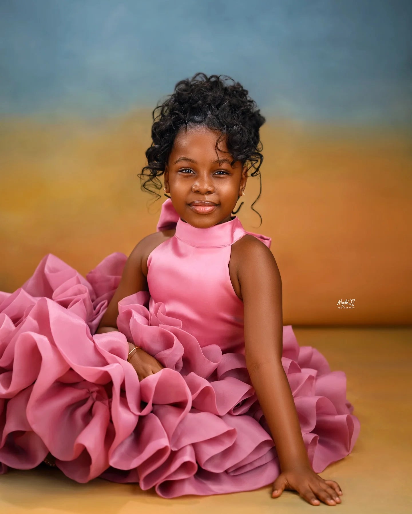 Pink High Low Flower Girl Dresses For Wedding Toddler Ruffles Birthday Party Photo Shoot Ball Gown Customized