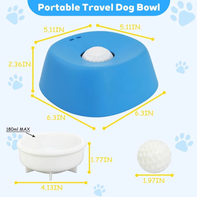 Showlu Fashion Store anti-choking slow feeder dog bowl with non-slip base, for liquid treats, bone broth, yogurt, 3/4 cup capacity.