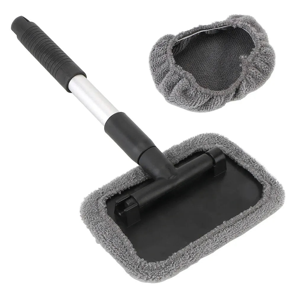 Showlu Car Windshield Cleaning Brush with microfiber glass wiper for effective dirt and water removal from car windows.