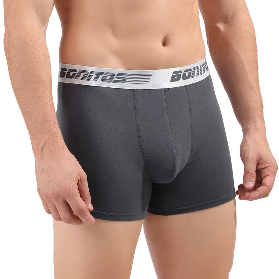 Men's cotton print boxer shorts by Showlu Fashion Store, featuring soft knit fabric and colorful pattern for comfortable wear.