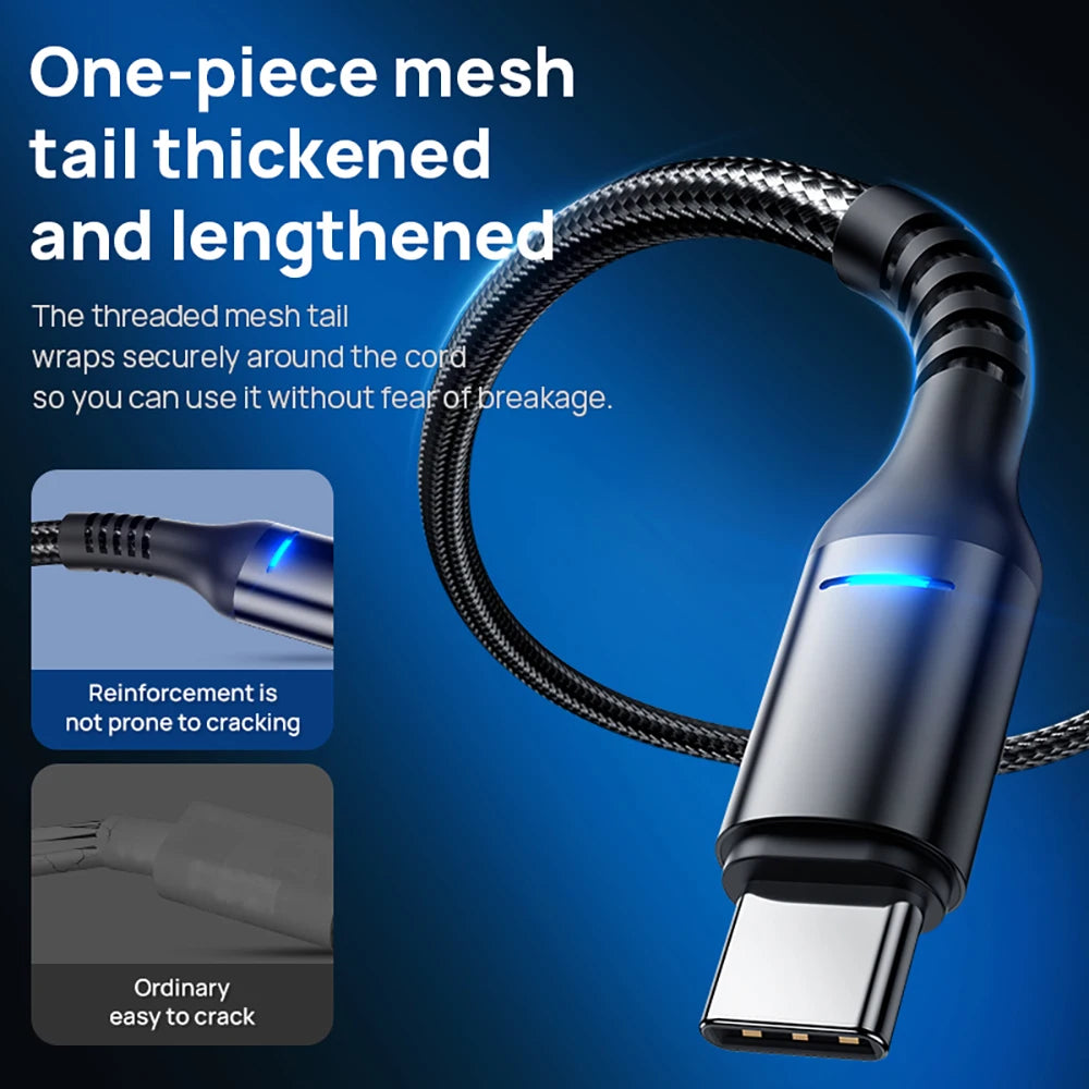 Showlu Smart General Kebiss Type-C fast charging cable with durable design and reinforced connectors for quick, reliable charging.