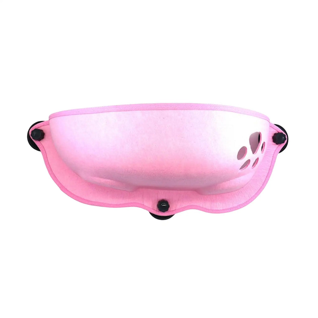 Kesoto Cat Window Perch with plush pad, suction cup mounted hammock for cats, providing a cozy spot by the window.