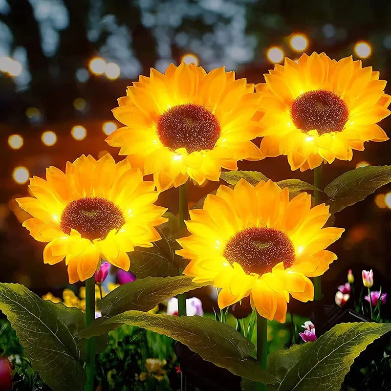 Solar Sunflower LED garden light by Showlu Smart General, featuring a sunflower design with bright, energy-efficient LED lighting.