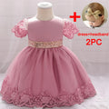 Baby girl sequin bow princess dress by SHOWLU FASHION STORE, newborn baptism and birthday gown with elegant design and sparkling details.