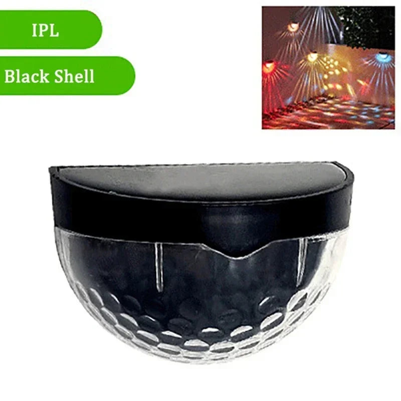 10-pack LED solar outdoor wall lamps by Showlu, waterproof garden fence lights with festive Christmas decor illumination.