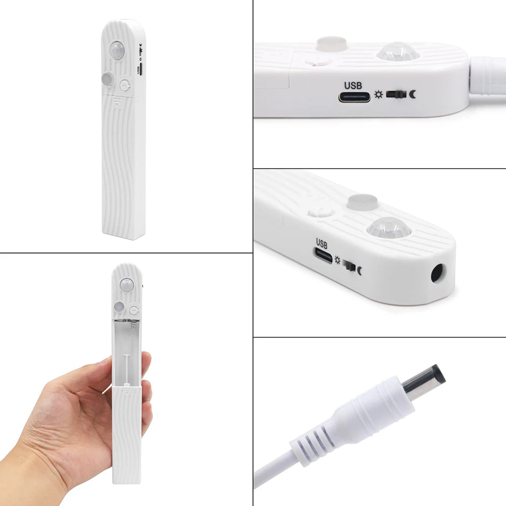 Showlu Smart Motion Sensor LED strip light with 5V USB connection, featuring motion detection and flexible design for home lighting.
