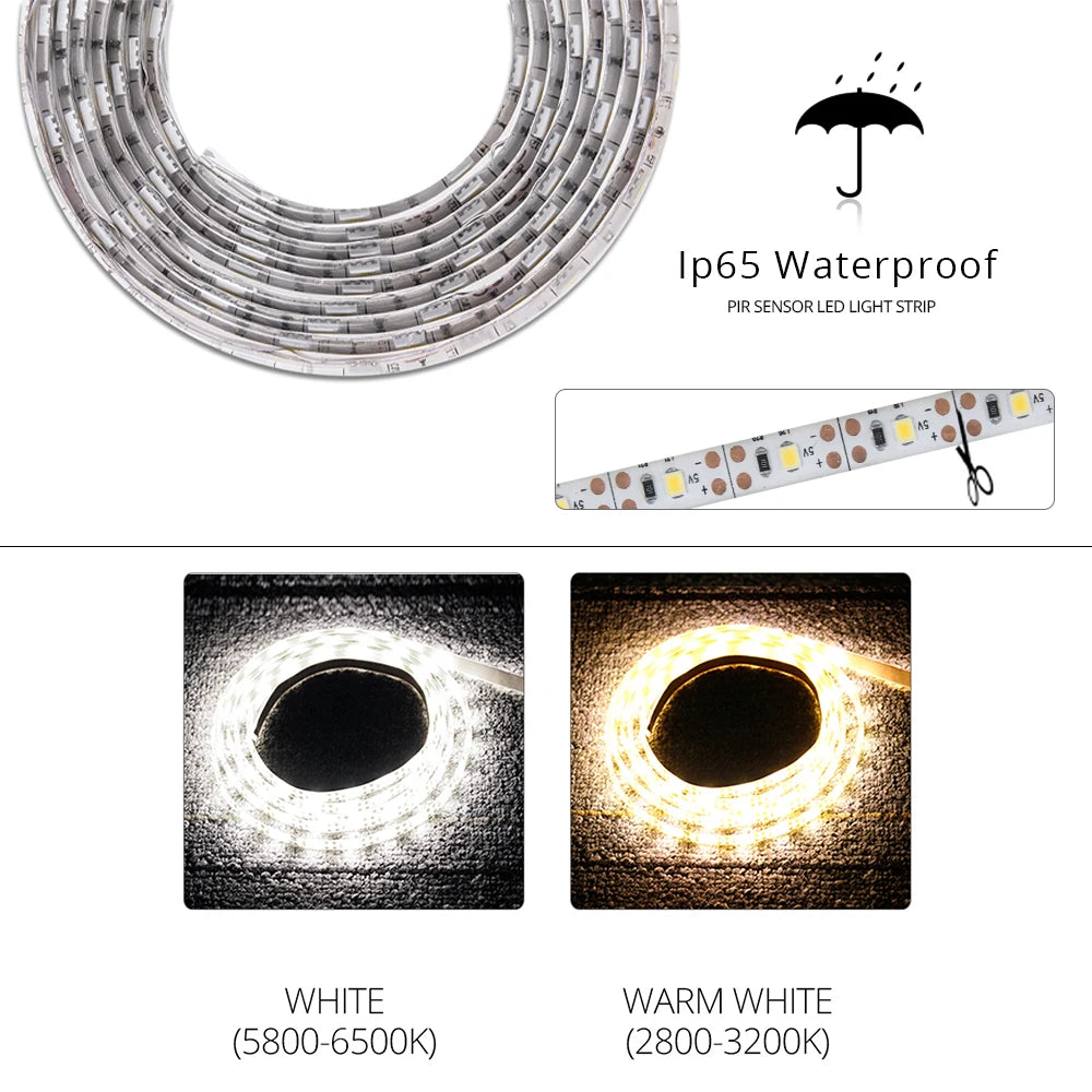 Showlu Smart General LED Under Bed Motion Sensor Light illuminating a bedroom floor with a sleek, modern design.