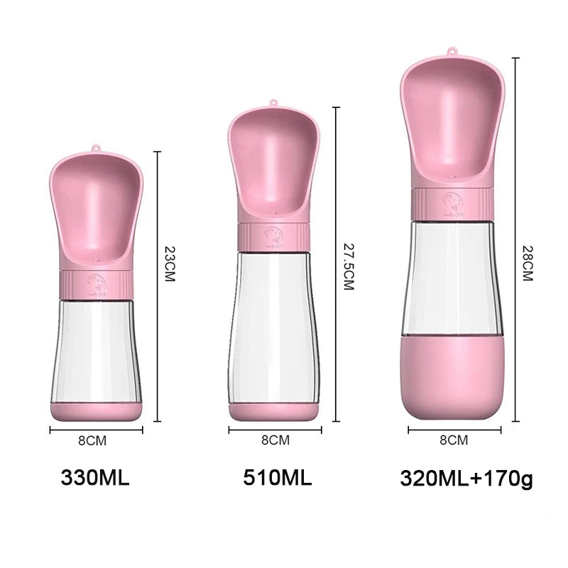 Showlu Smart General pet portable water bottle for dogs, featuring a compact design with a built-in water dish for on-the-go hydration.