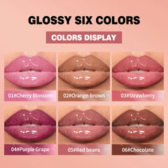 QIBEST Watery Crystal Clear Jelly Lip Oil Lip Balm Moisturizing Smoothing Lip Lines Jelly Pout Lip Gloss Glass Tinted Lip Glaze