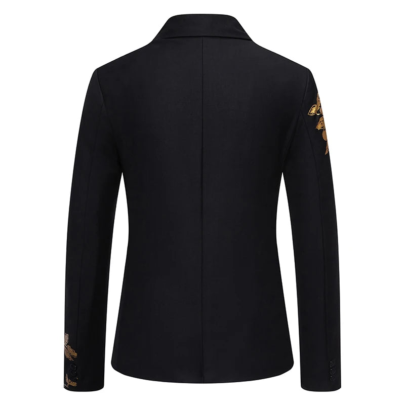 New Fashion Paisley Hot Stamping Print Mens Suit Coat Casual Business Wedding Slim Fit Suit Single Buckle Suit Party Coat Office SHOWLU FASHION STORE
