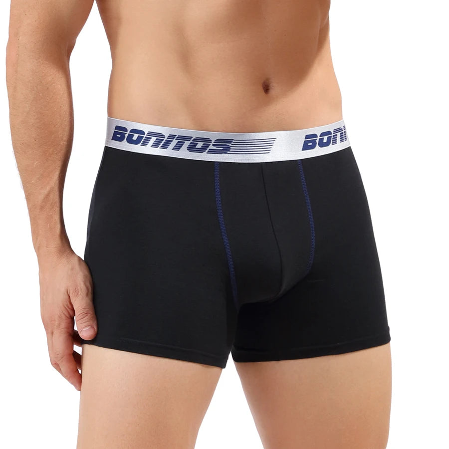 Men's cotton print boxer shorts by Showlu Fashion Store featuring soft knit fabric and colorful pattern.