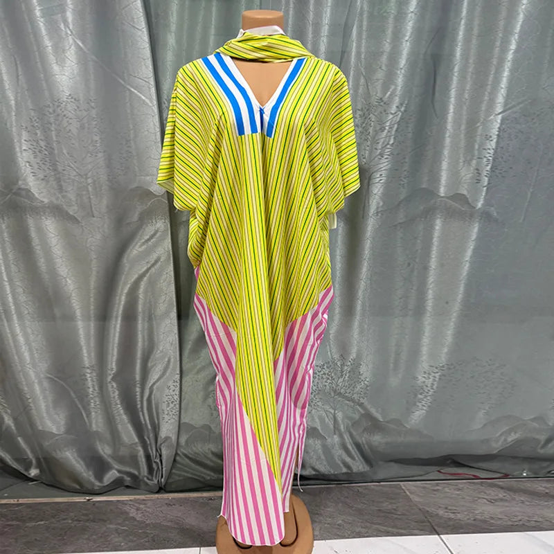 Elegant 2026 African dress for women featuring traditional dashiki Ankara fabric, maxi length gown with Muslim abaya style.