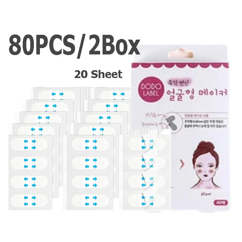Showlu Smart General V Lift Face Sticker invisible face lift tape applied on skin for a natural lifting effect.