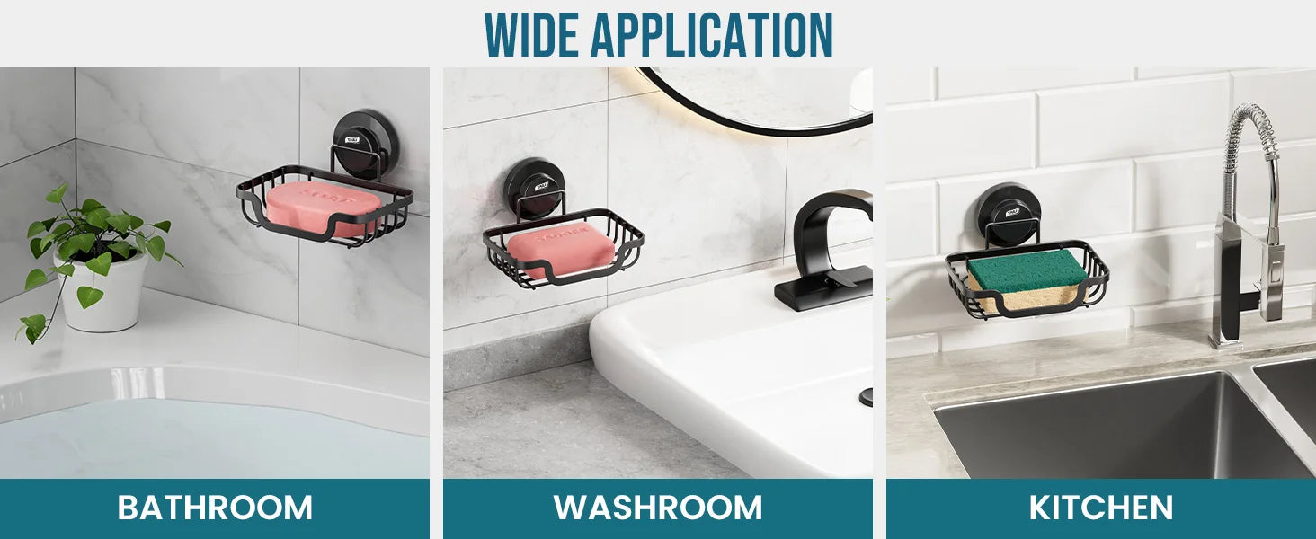 Wall mounted soap holder with drain from Showlu Smart General, featuring durable design and easy installation for bathroom use.