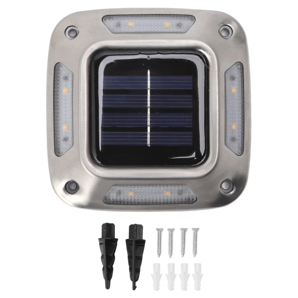 Showlu Smart General 8 LED solar ground light with waterproof IP65 design, warm glow for garden pathway illumination.