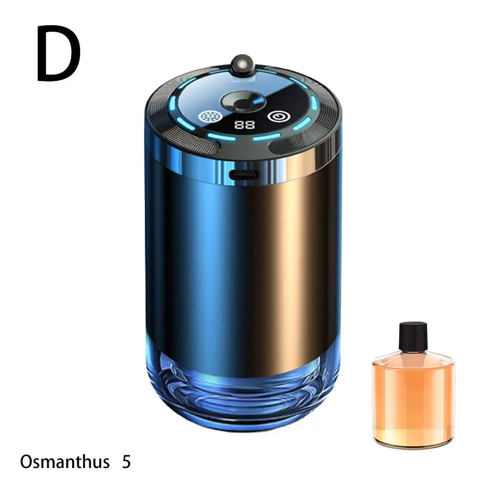 Xyzplus car diffuser humidifier with five modes, showing sleek design and mist outlet for aromatherapy and air freshening.