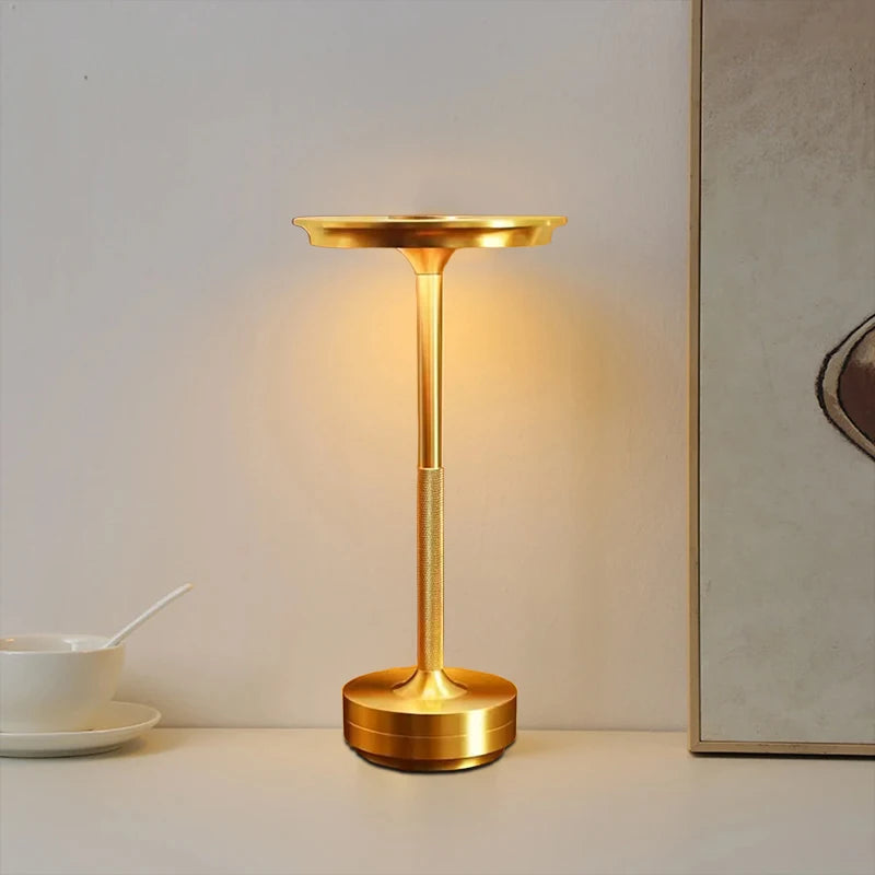 Showlu Smart Touch Control LED table lamp with rechargeable, dimmable USB, featuring sleek design and touch-sensitive control.